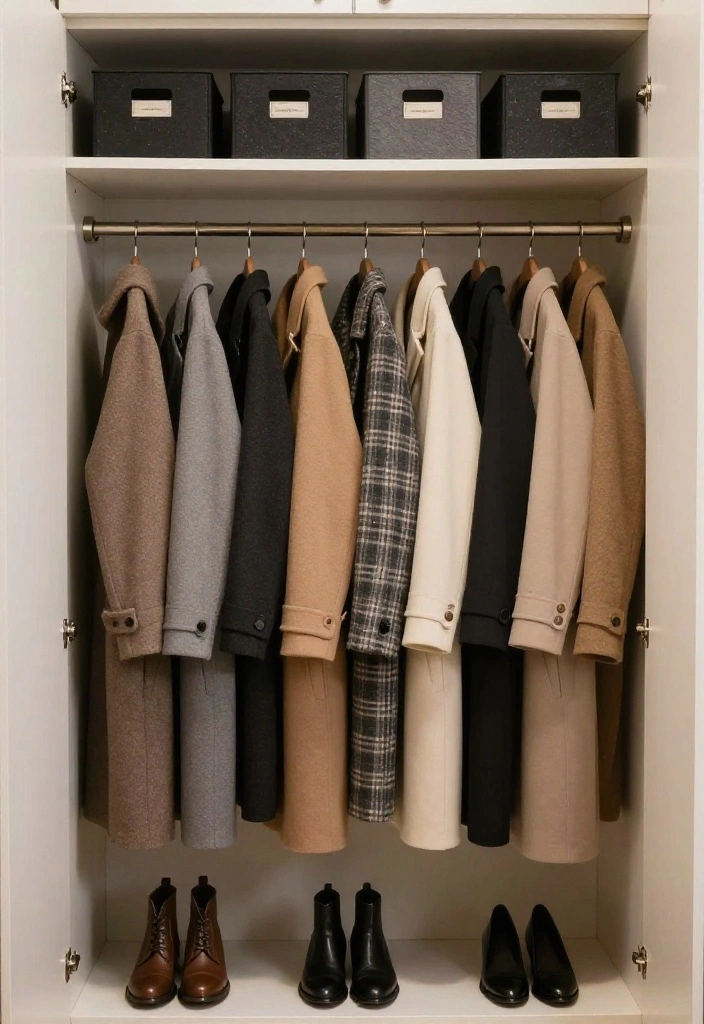 10 Small Coat Closet Ideas for Entryways That Stay Tidy 8. Create a Seasonal Rotation System 0