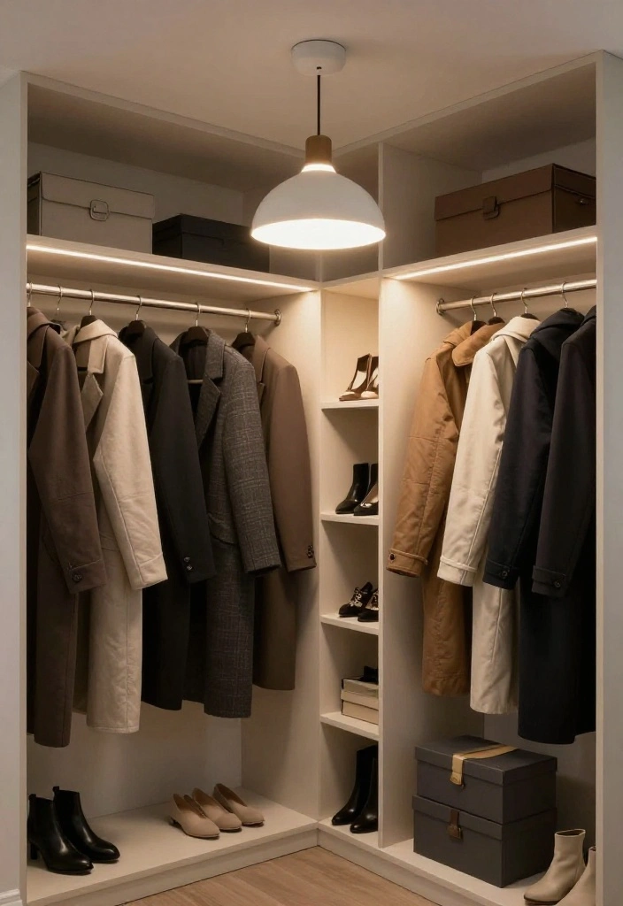 10 Small Coat Closet Ideas for Entryways That Stay Tidy 9. Stylish Lighting Solutions 0