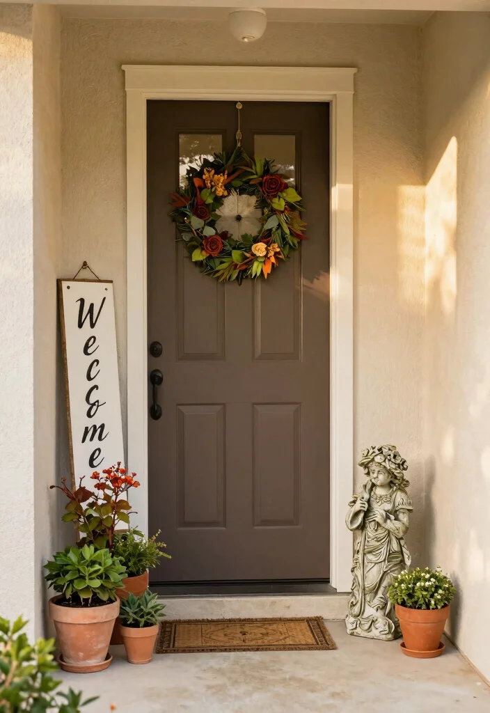 10 Small Front Entryway Exterior Ideas That Feel Inviting 10. Personal Touches for Unique Character 0