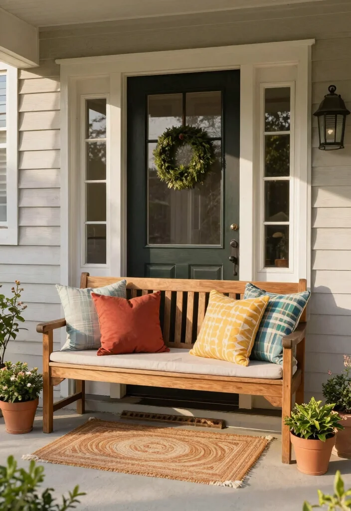 10 Small Front Entryway Exterior Ideas That Feel Inviting 5. Stylish Outdoor Furniture for Relaxation 0