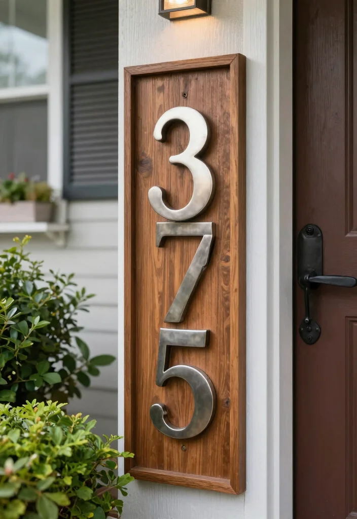 10 Small Front Entryway Exterior Ideas That Feel Inviting 6. Artistic House Numbers to Add Personality 0