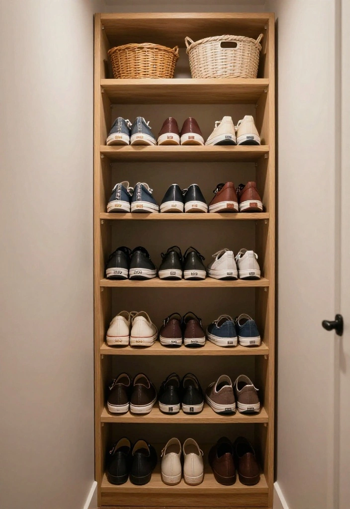 10 Small Shoe Closet Ideas to Keep Footwear Neat and Easy to Grab 1. Vertical Shelving Units 0