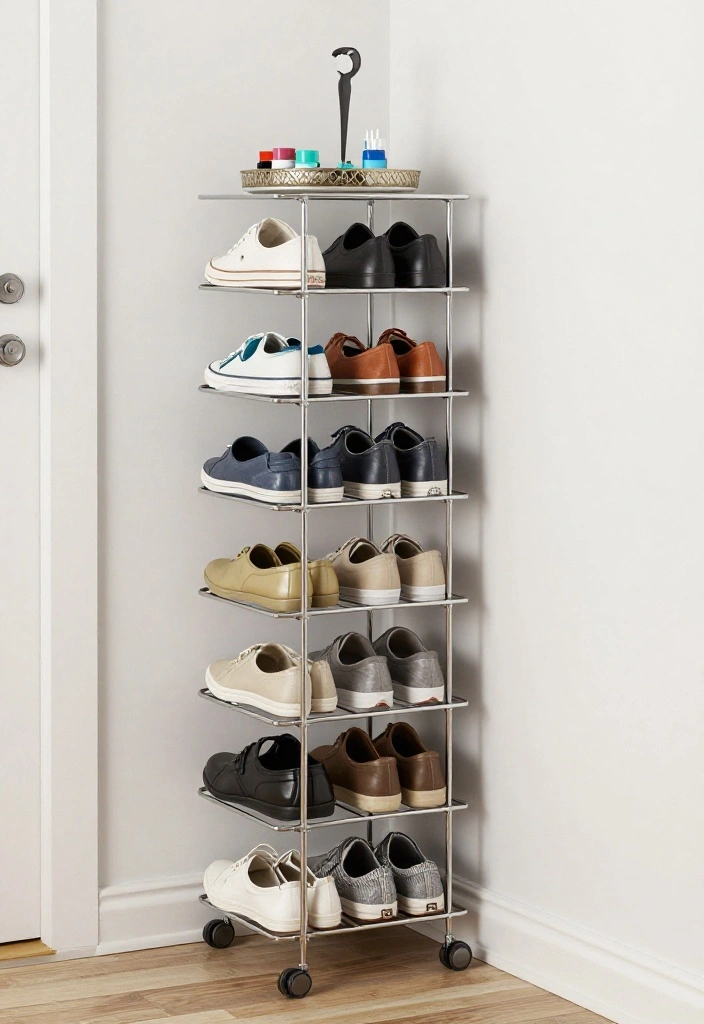 10 Small Shoe Closet Ideas to Keep Footwear Neat and Easy to Grab 3. Stylish Shoe Racks 0