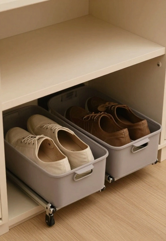 10 Small Shoe Closet Ideas to Keep Footwear Neat and Easy to Grab 6. Under Bed Shoe Storage 0