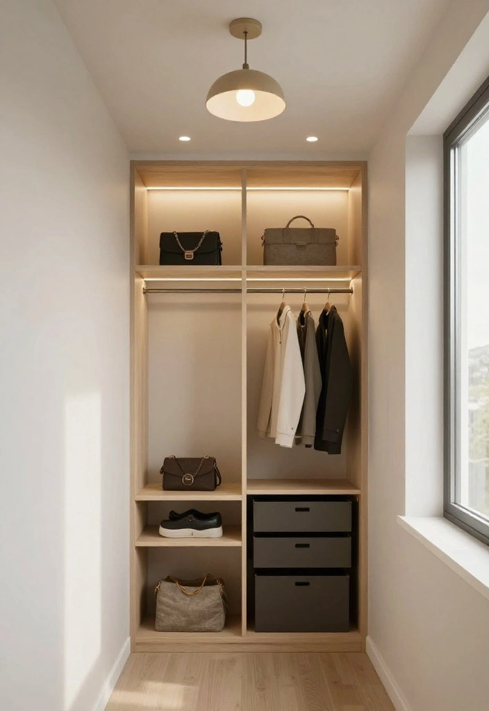 10 Small Walking Closet Ideas That Feel Bigger Than They Are 4. Smart Lighting Solutions 0