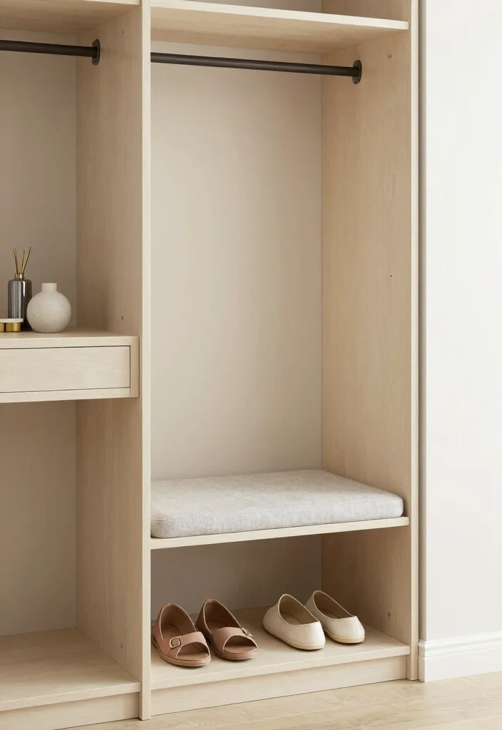 10 Small Walking Closet Ideas That Feel Bigger Than They Are 5. Functional Furniture 0