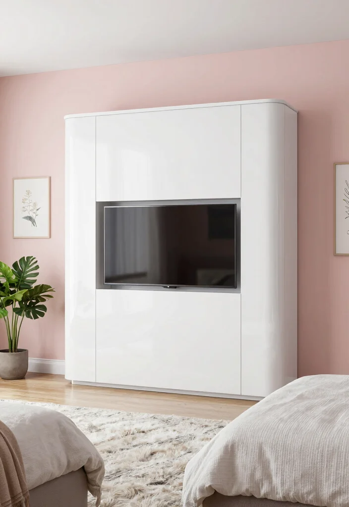 10 TV in Closet Ideas Bedrooms with Hidden Lounge Appeal 1. The Chic Sliding Door TV Cabinet 0