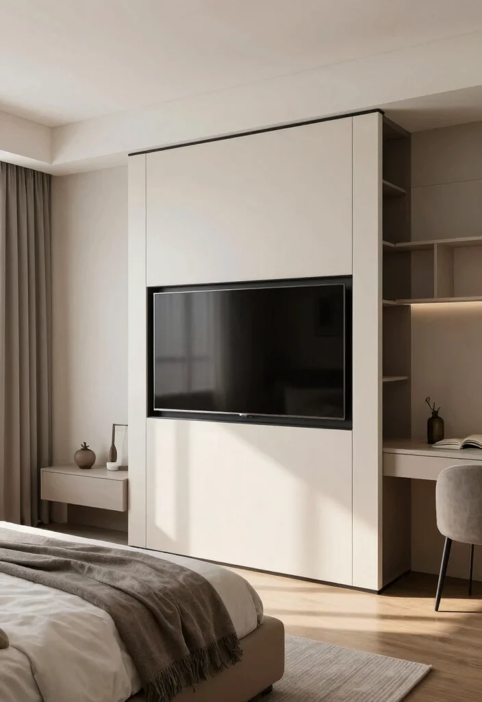 10 TV in Closet Ideas Bedrooms with Hidden Lounge Appeal 2. The Foldable TV Panel 0