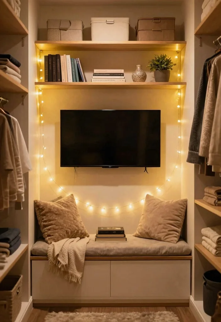 10 TV in Closet Ideas Bedrooms with Hidden Lounge Appeal 3. The Closet Entertainment Nook 0