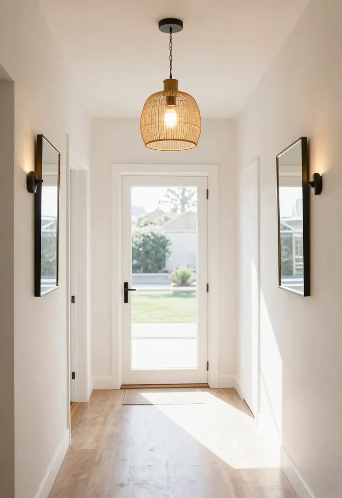 10 Tiny Front Entryway Ideas That Feel Open and Welcoming 6. Bright Lighting Solutions 0