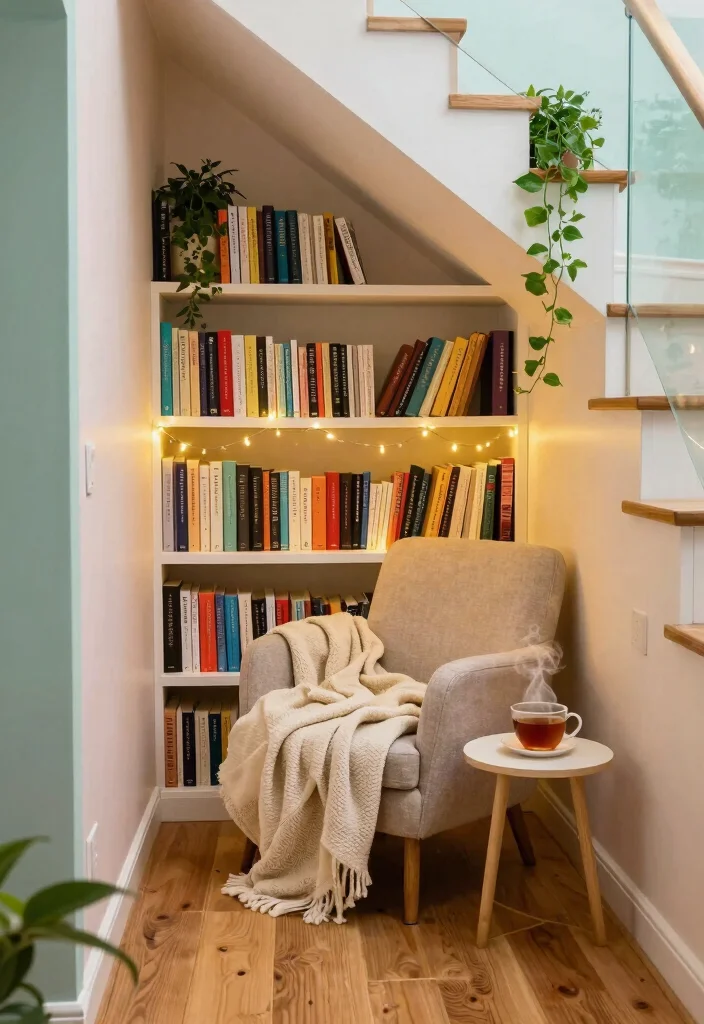 10 Under Stairs Closet Ideas to Turn Dead Space into Smart Storage 1. Cozy Reading Nook 0
