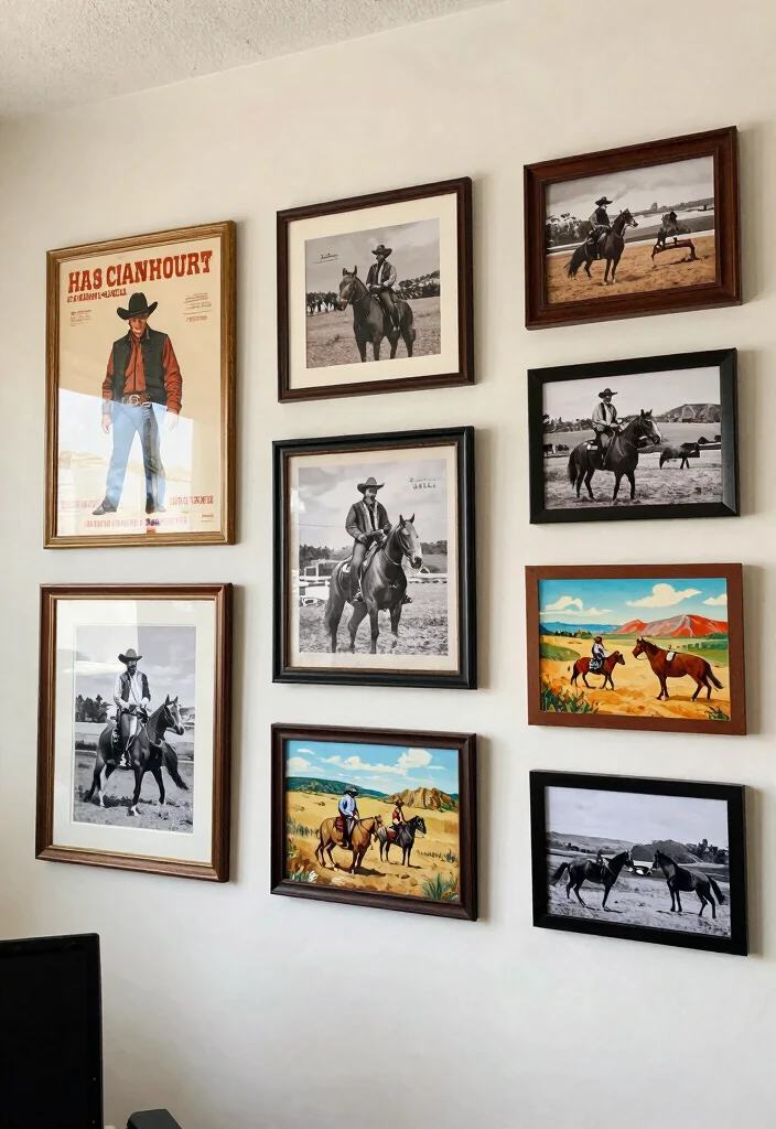 10 Western Office Decor Ideas with Rustic Personality 2. Cowboy Themed Wall Art 0