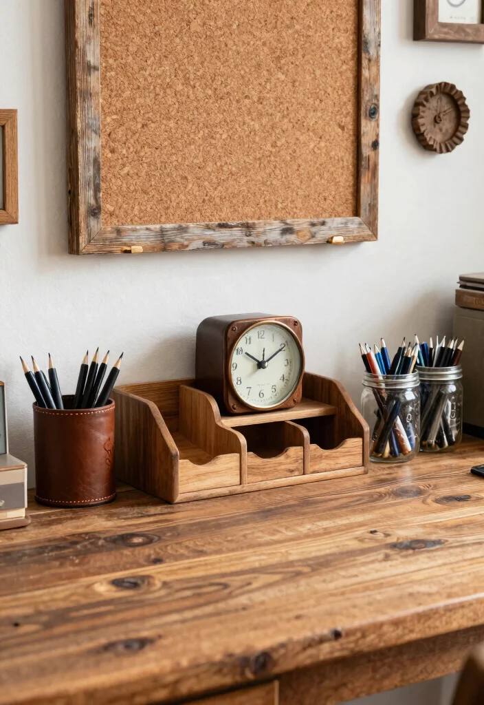 10 Western Office Decor Ideas with Rustic Personality 4. Rustic Office Accessories 0