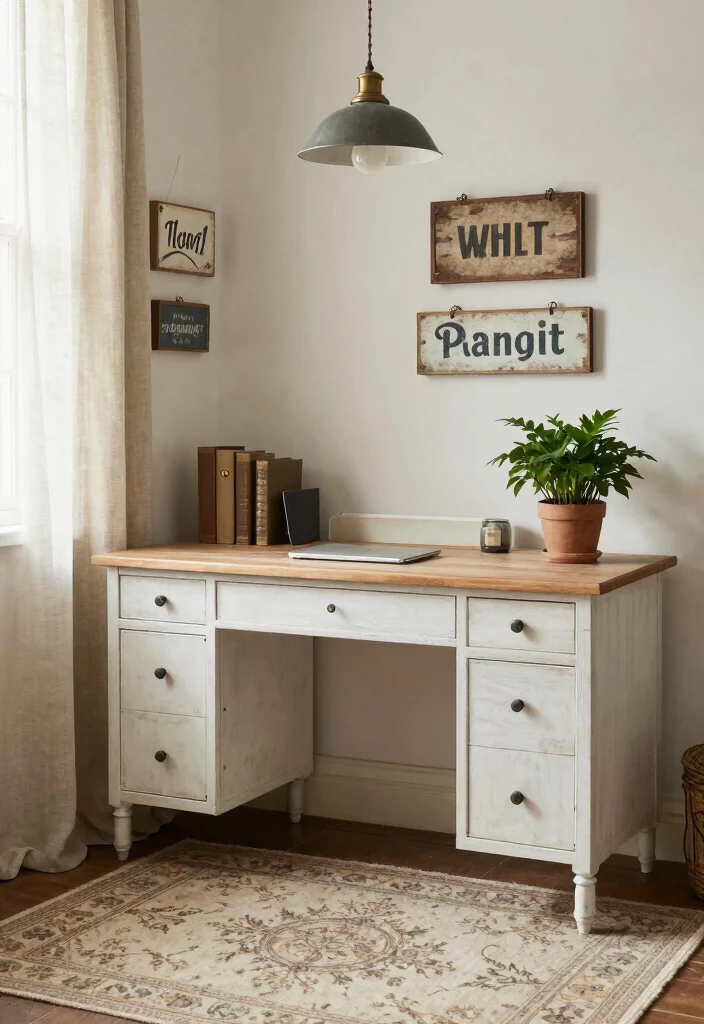 10 Western Office Decor Ideas with Rustic Personality 5. Farmhouse Office Decor 0