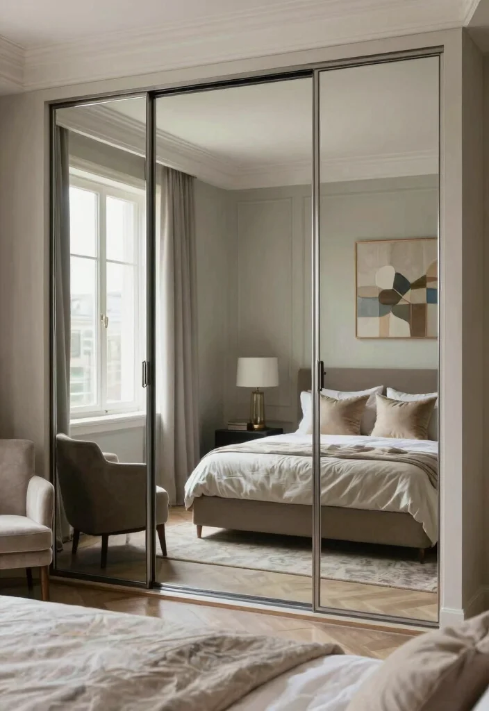 12 Bedroom Closet Door Ideas to Instantly Refresh the Space 2. Mirrored Sliding Doors 0