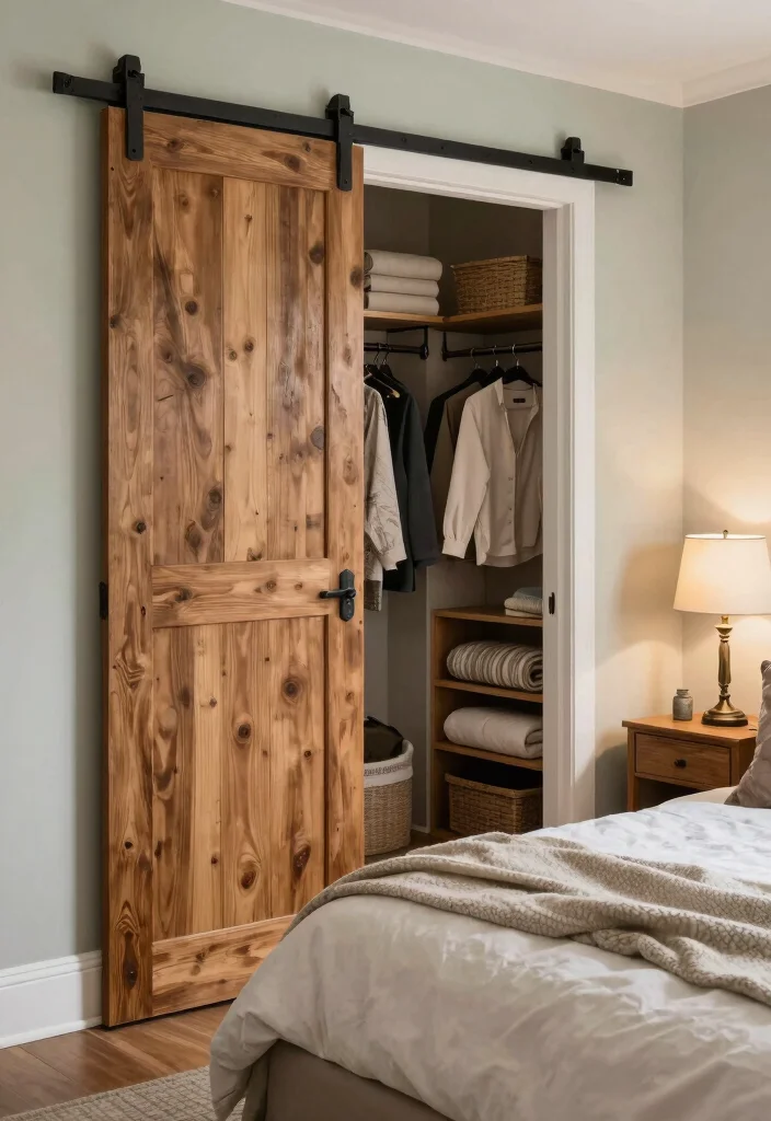 12 Bedroom Closet Door Ideas to Instantly Refresh the Space 3. Rustic Barn Doors 0
