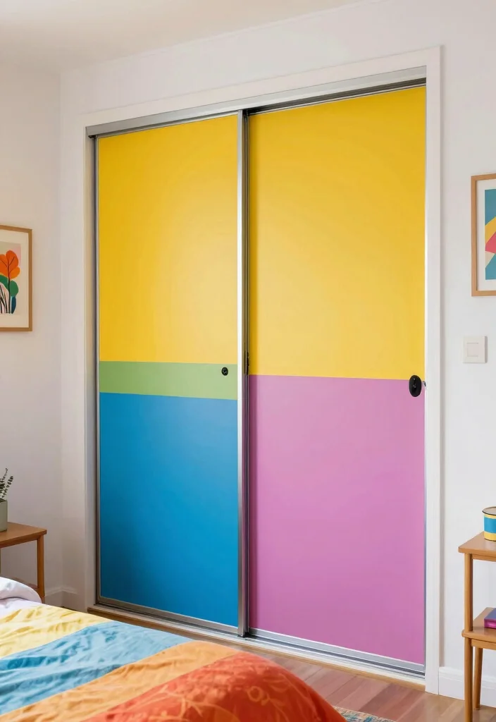 12 Bedroom Closet Door Ideas to Instantly Refresh the Space 6. Colorful Sliding Doors 0