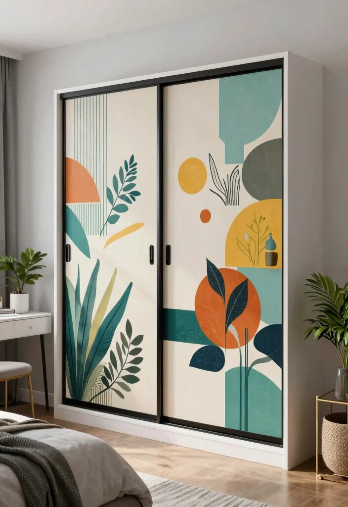 12 Bedroom Closet Door Ideas to Instantly Refresh the Space 7. Artistic Sliding Doors 0