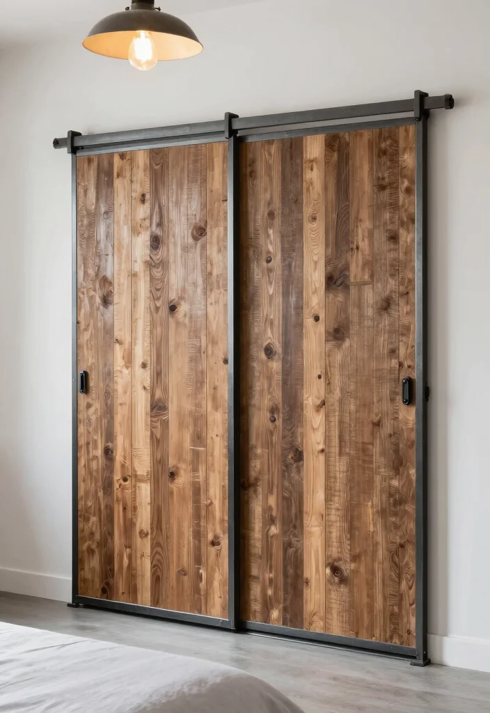 12 Bedroom Closet Door Ideas to Instantly Refresh the Space 8. Industrial Sliding Doors 0