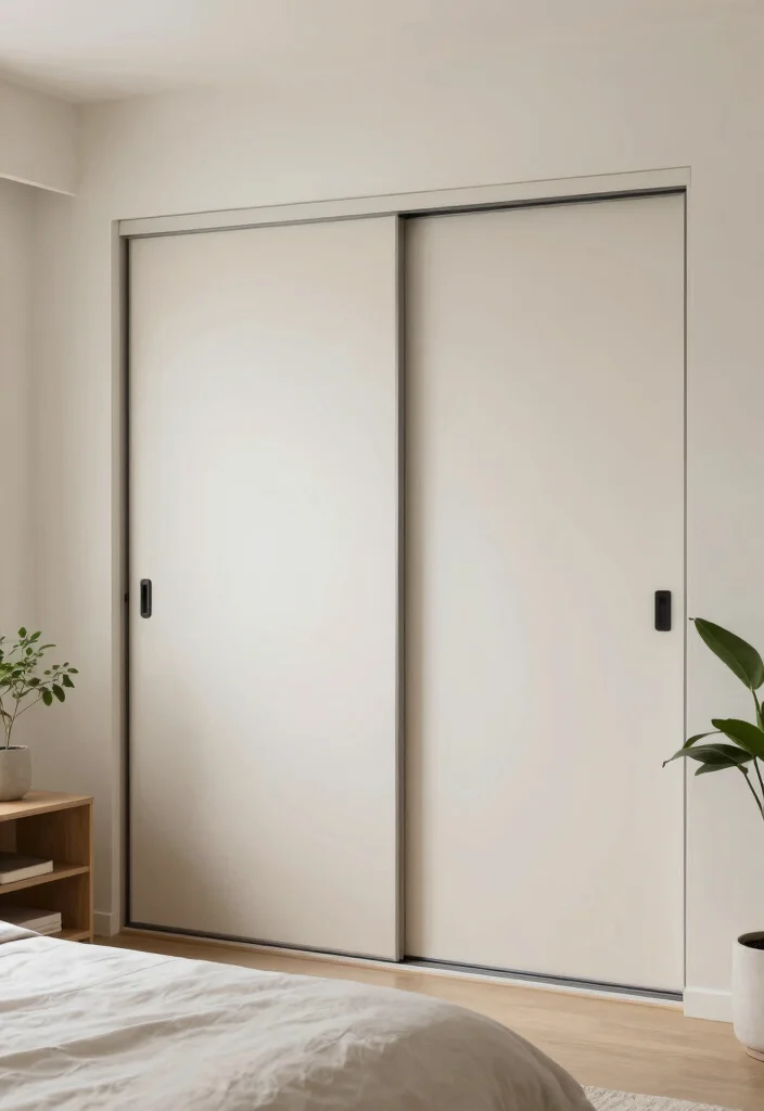 12 Bedroom Closet Door Ideas to Instantly Refresh the Space 9. Minimalist Sliding Doors 0