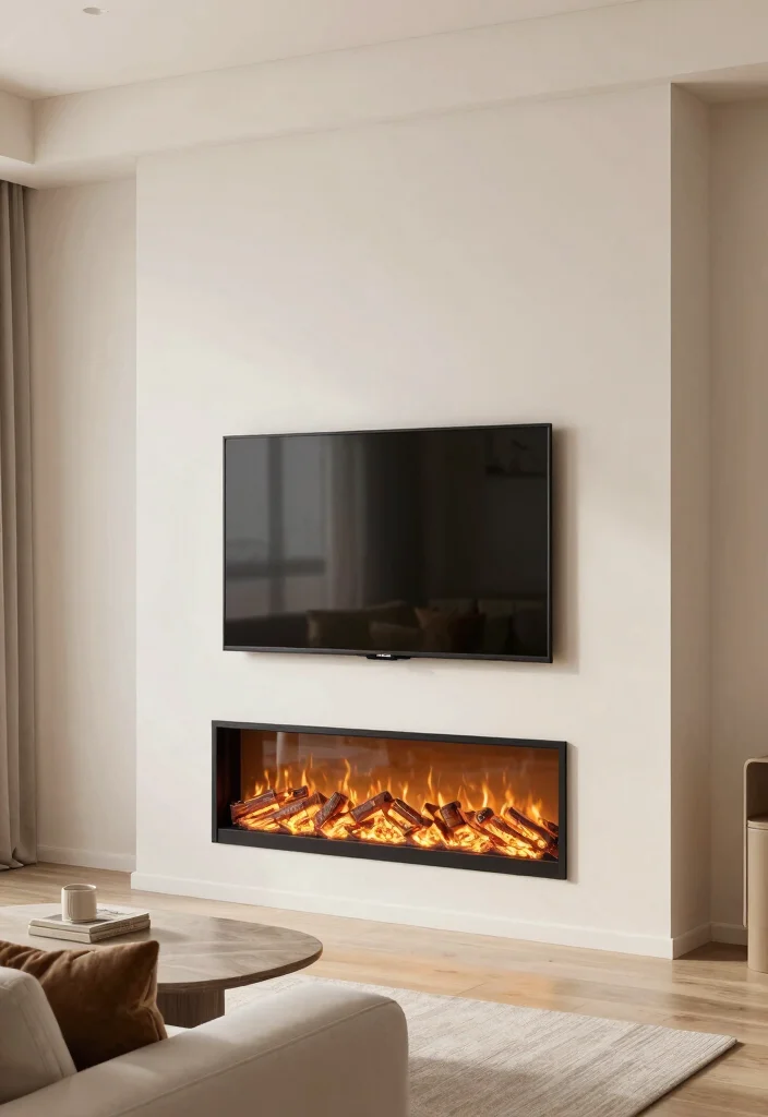 12 Built In Electric Fireplace Ideas for Modern Living Rooms 2. Wall Mounted Electric Fireplace 0