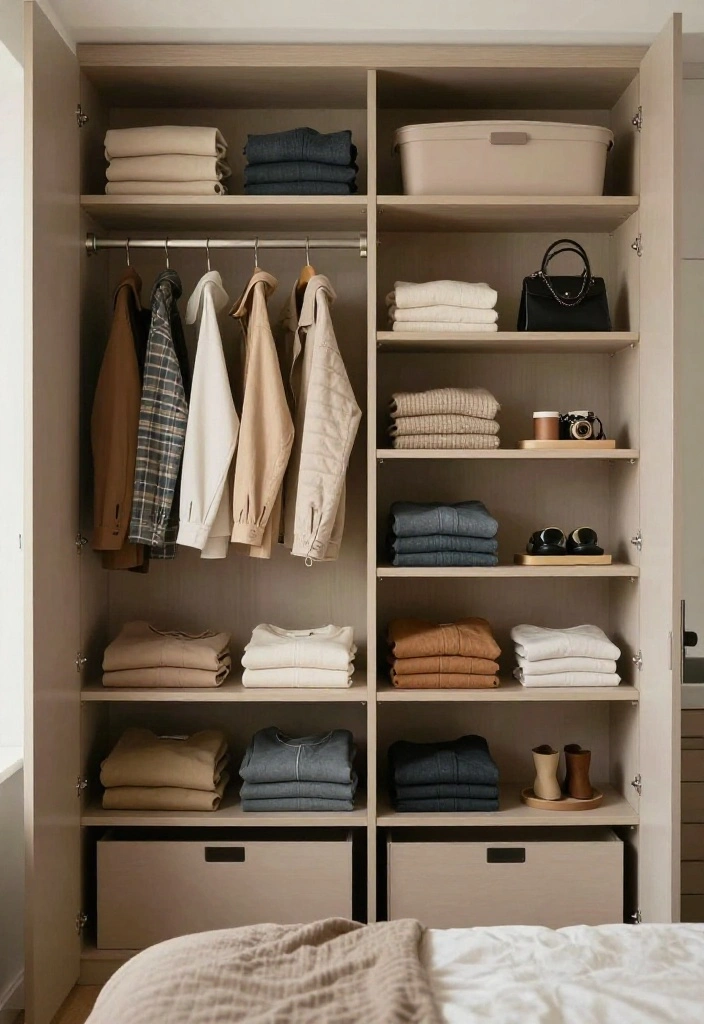12 Closet Bedroom Ideas That Blend Seamlessly Into the Room 8. Capsule Wardrobe Setup 0