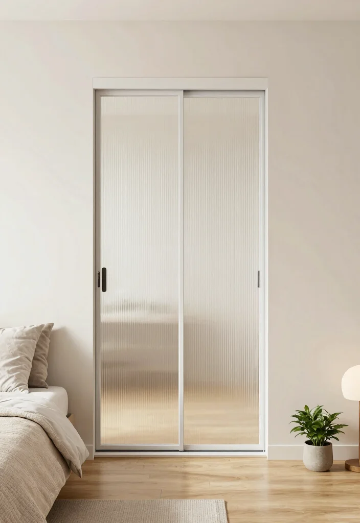 12 Closet Sliding Door Ideas That Save Space and Look Modern 1 12 Closet Sliding Door Ideas That Save Space and Look Modern 1. Frosted Glass for a Soft Look 0