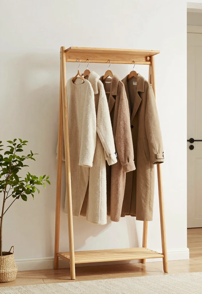 12 Coat Hanging Entryway Ideas to Keep Things Organized 11. Foldable Coat Racks 0