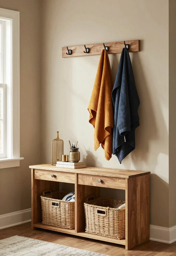 12 Coat Hanging Entryway Ideas to Keep Things Organized 8. Multi Purpose Furniture Pieces 0