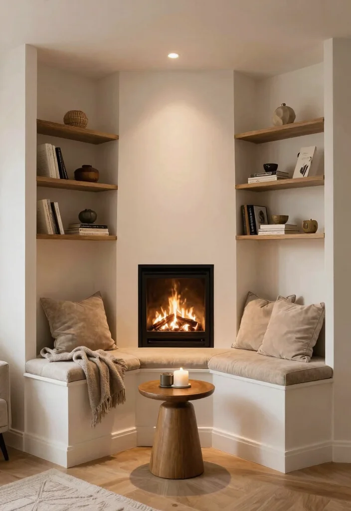12 Corner Fireplace Ideas Farmhouse Homes Will Love 12. Cozy Fireplace Nook 0