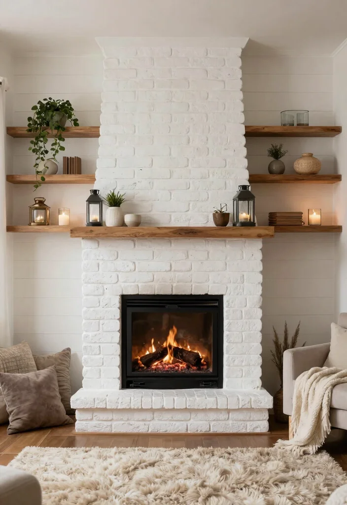 12 Corner Fireplace Ideas Farmhouse Homes Will Love 5. Shiplap and White Brick Combo 0