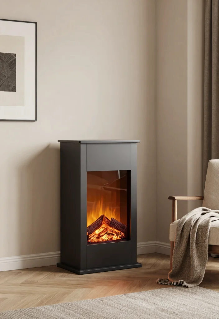 12 Corner Fireplace Ideas Farmhouse Homes Will Love 6. Contemporary Electric Fireplace 0