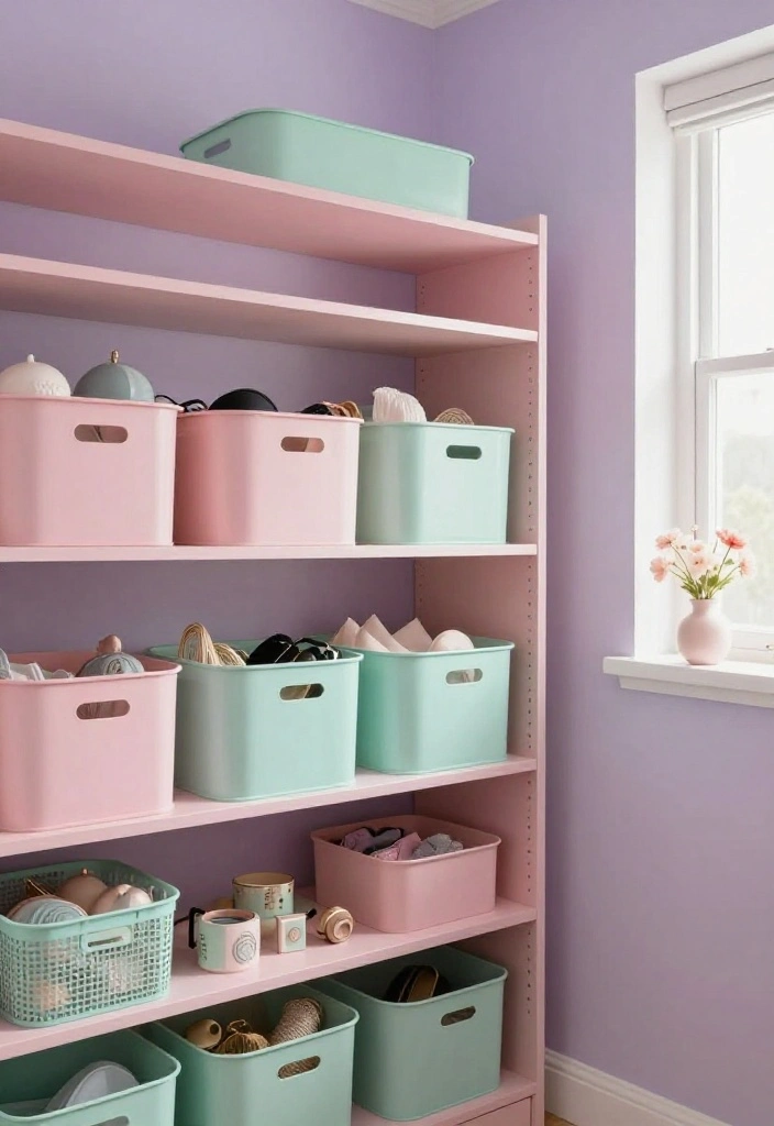 12 Cute Closet Ideas with Soft Colors and Personal Touches 1. Pastel Palette Perfection 0
