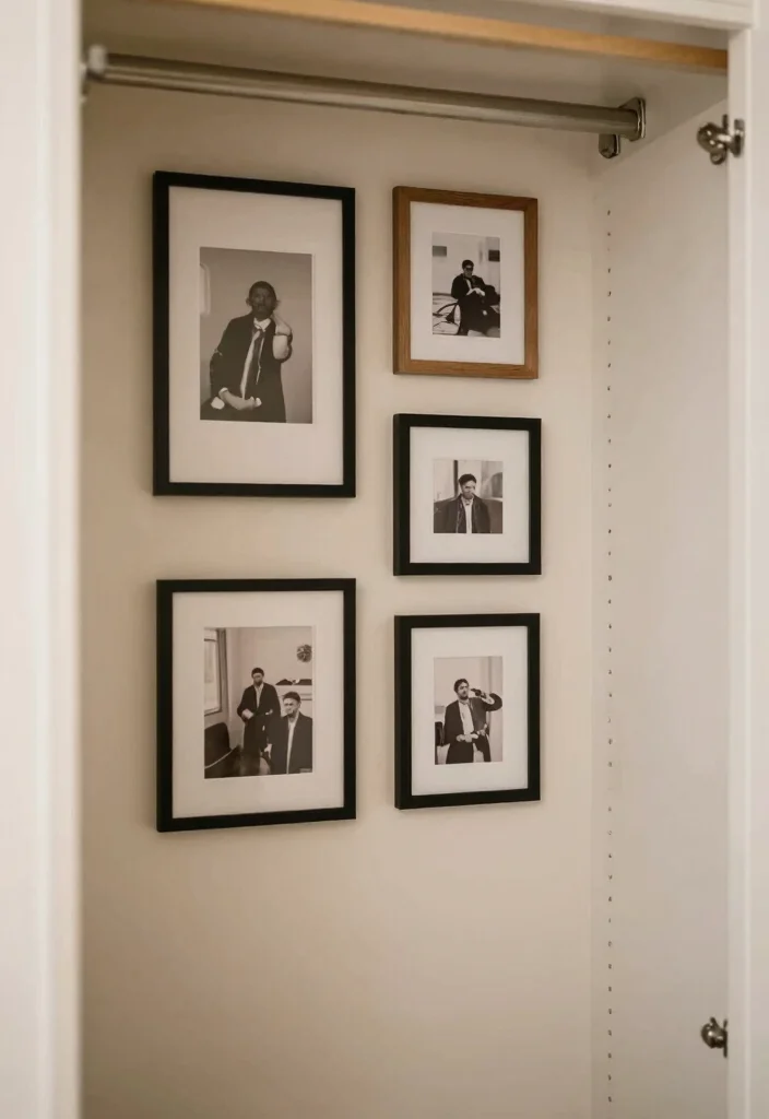 12 Cute Closet Ideas with Soft Colors and Personal Touches 11. Wall Art and Displays 0