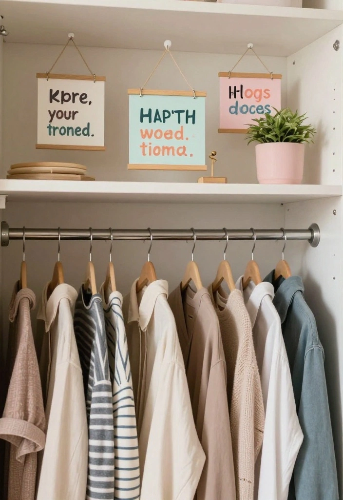 12 Cute Closet Ideas with Soft Colors and Personal Touches 2. Personalized Closet Signs 0
