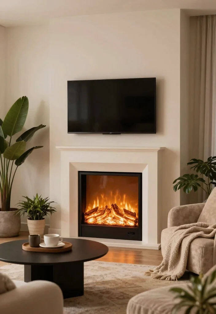 12 Electric Fireplace Ideas with TV Modern Living Rooms 3. Corner Electric Fireplaces 0