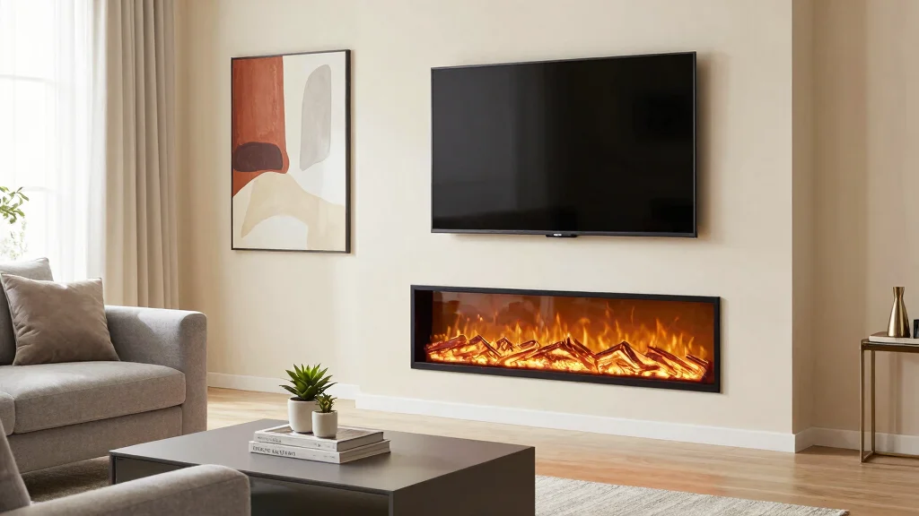 12 Electric Fireplace Ideas with TV Modern Living Rooms