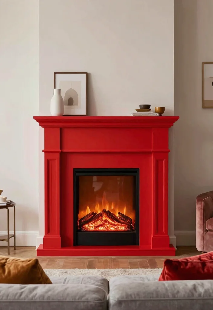 12 Electric Fireplace Wall Ideas for Statement Design 11. Colorful Fireplaces 0