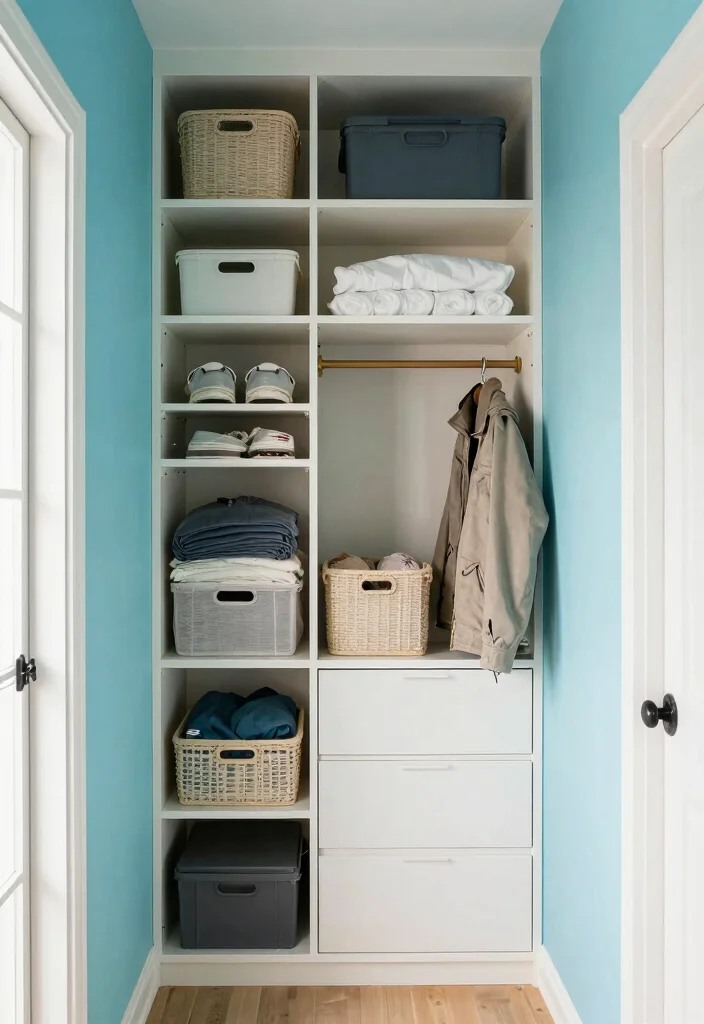 12 Entry Closet Ideas for Functional and Clutter Free Homes 4. Maximize Vertical Space with Tall Storage 0