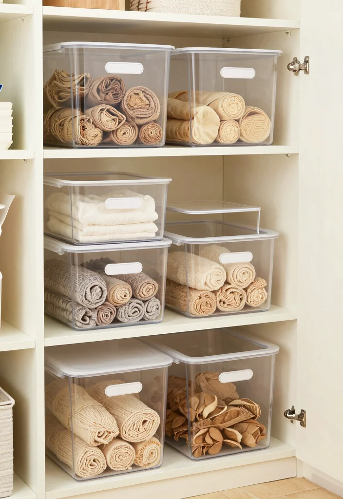 12 Entry Closet Ideas for Functional and Clutter Free Homes 6. Use Clear Bins for Visibility 0