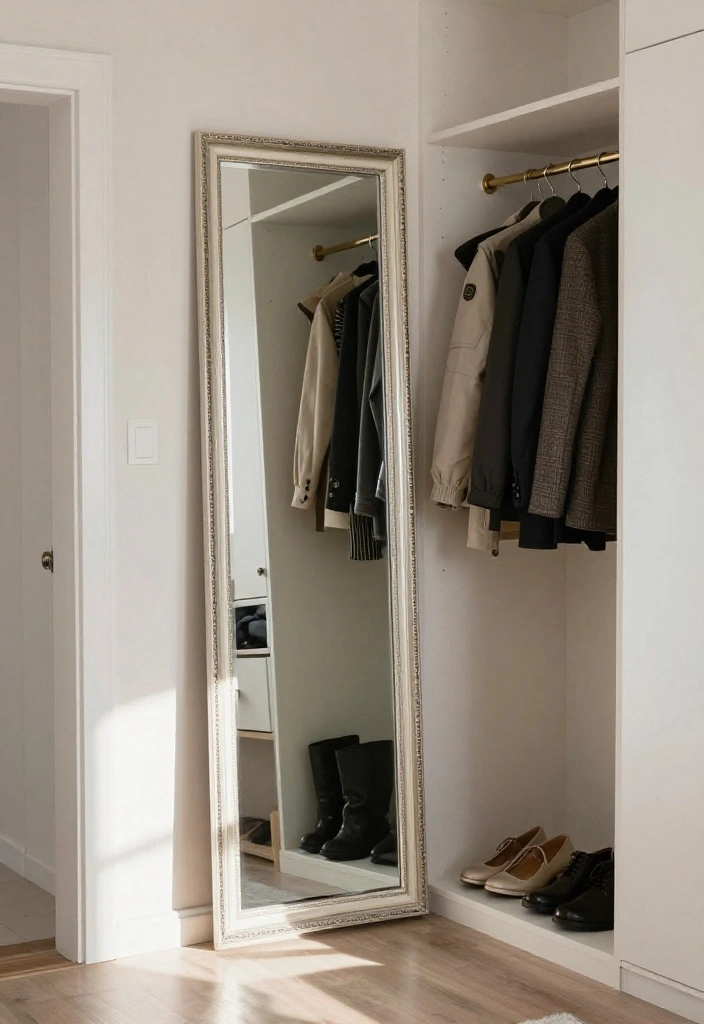 12 Entry Closet Ideas for Functional and Clutter Free Homes 7. Add a Full Length Mirror 0