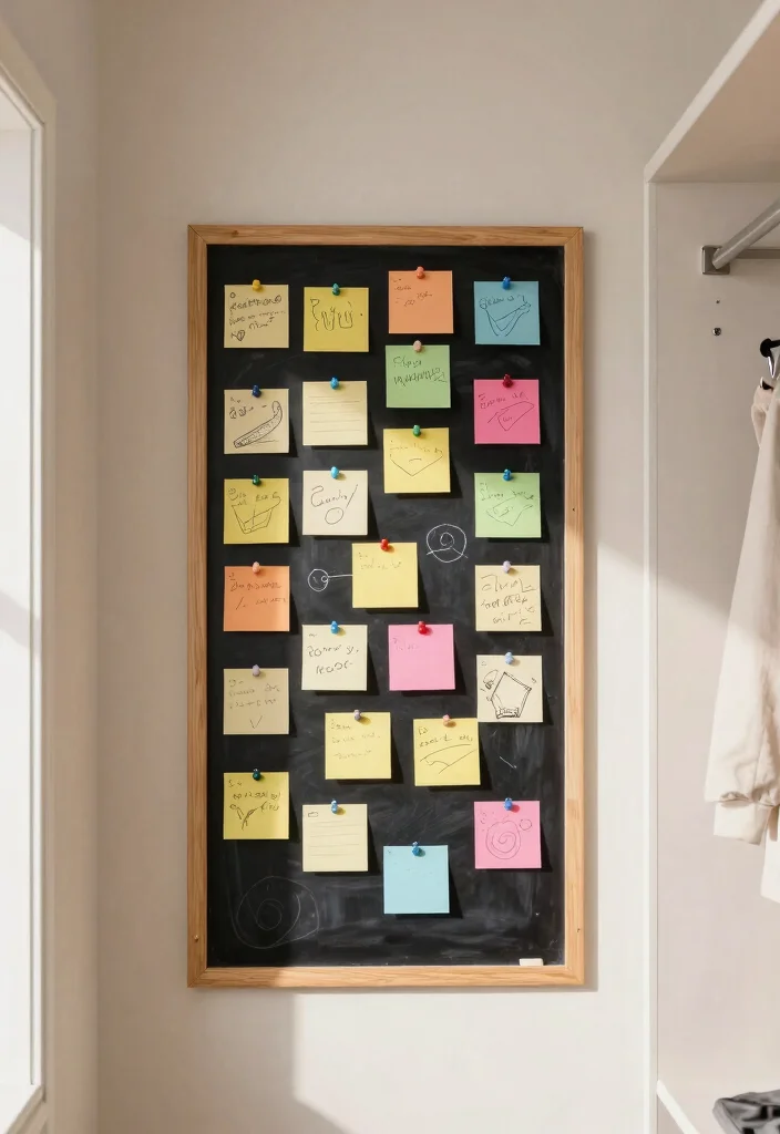 12 Entry Closet Ideas for Functional and Clutter Free Homes 8. Incorporate a Chalkboard or Message Board 0