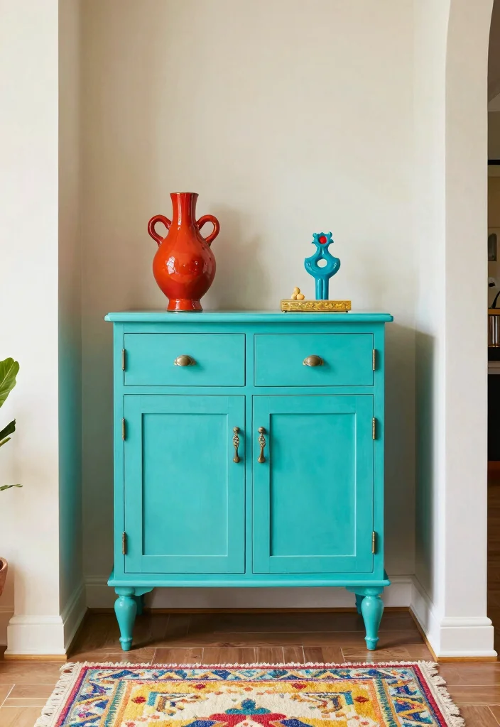 12 Entryway Cabinet Ideas for Hidden Storage and Clean Looks 10. Colorful Accent Cabinets 0