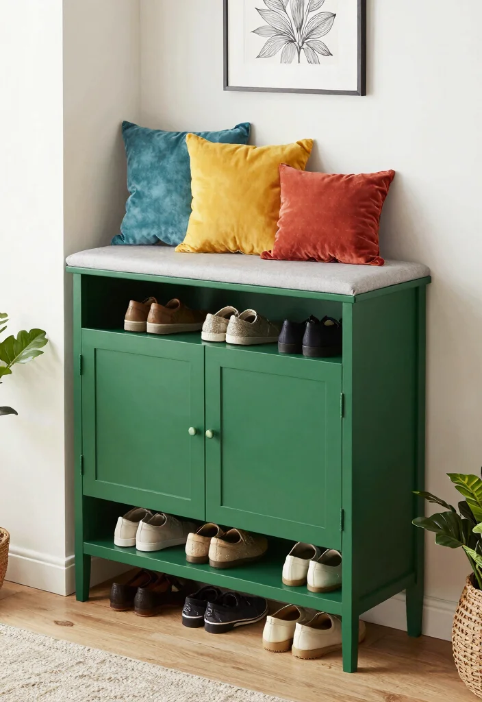 12 Entryway Cabinet Ideas for Hidden Storage and Clean Looks 7. Shoe Cabinets with Lid Seating 0