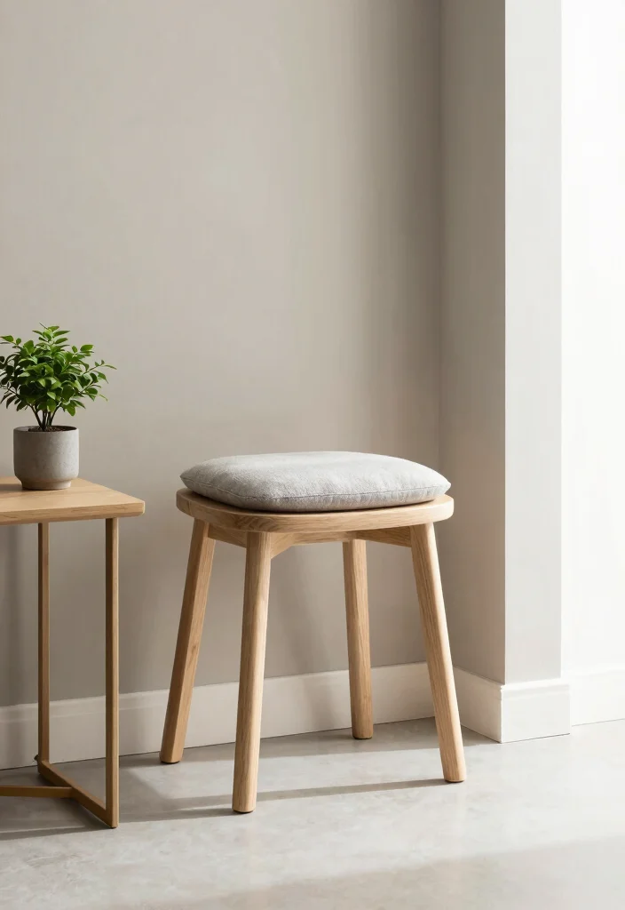12 Entryway Chair Ideas for Compact Seating Solutions 1. Minimalist Stool 0