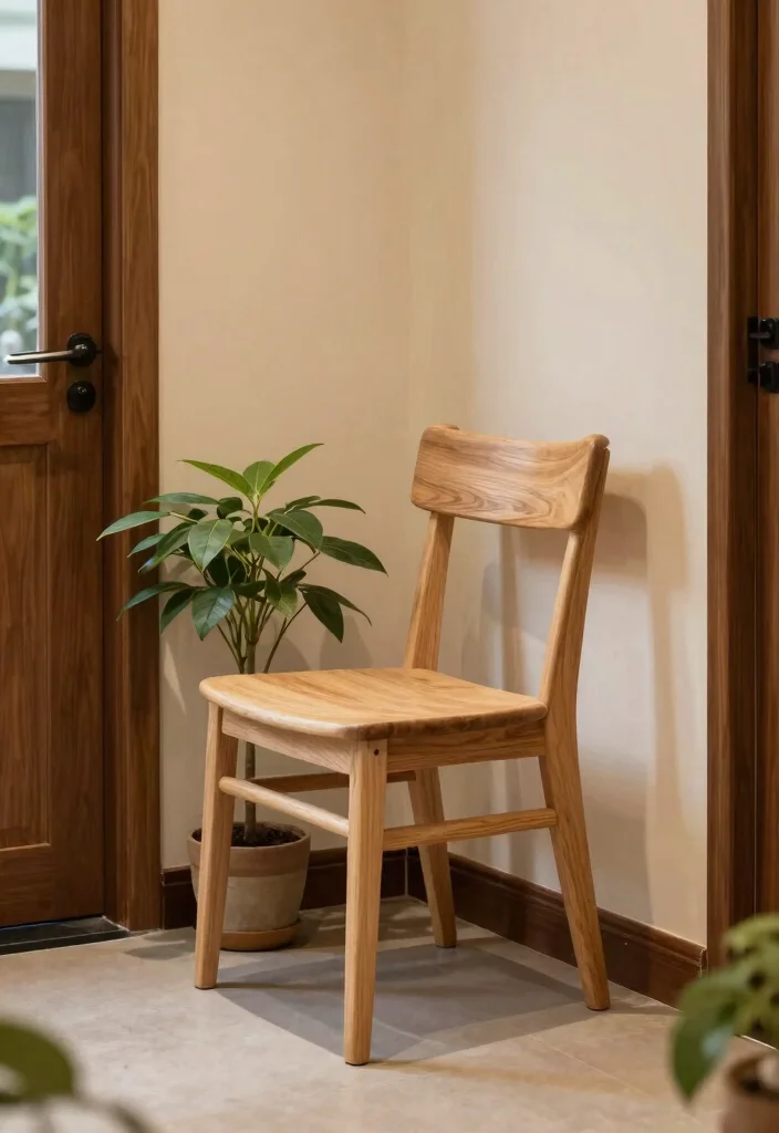 12 Entryway Chair Ideas for Compact Seating Solutions 10. Natural Wood Chair 0