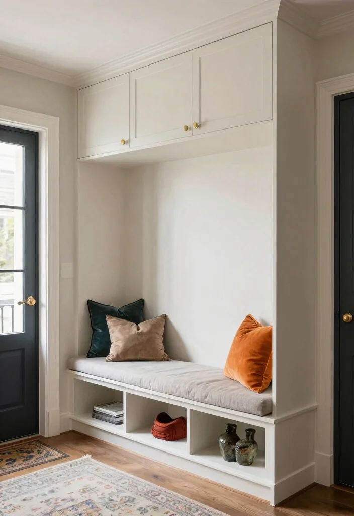 12 Entryway Chair Ideas for Compact Seating Solutions 12. Custom Built in Seat 0