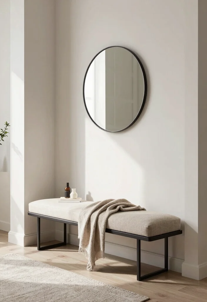 12 Entryway Chair Ideas for Compact Seating Solutions 8. Sleek Bench with Backrest 0