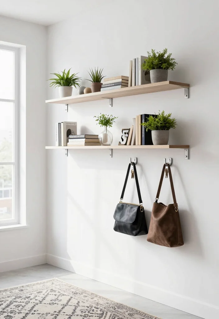 12 Entryway Furniture Ideas That Maximize Small Spaces 3. Wall Mounted Shelves 0