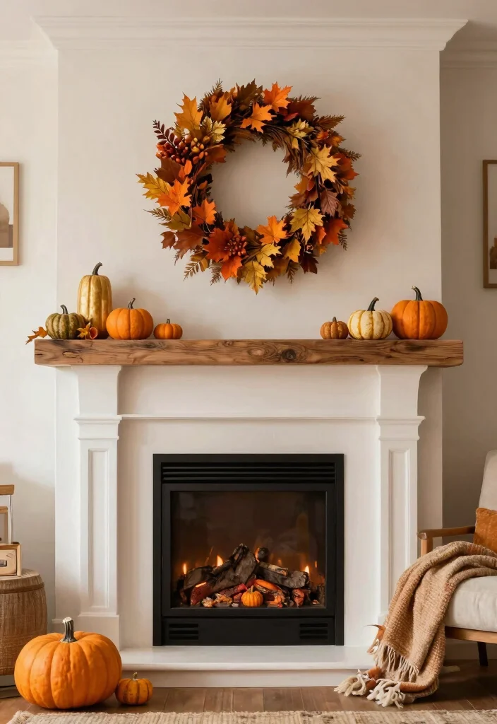 12 Fireplace Accent Wall Ideas for Strong Visual Focus 12. Seasonal Decor 0